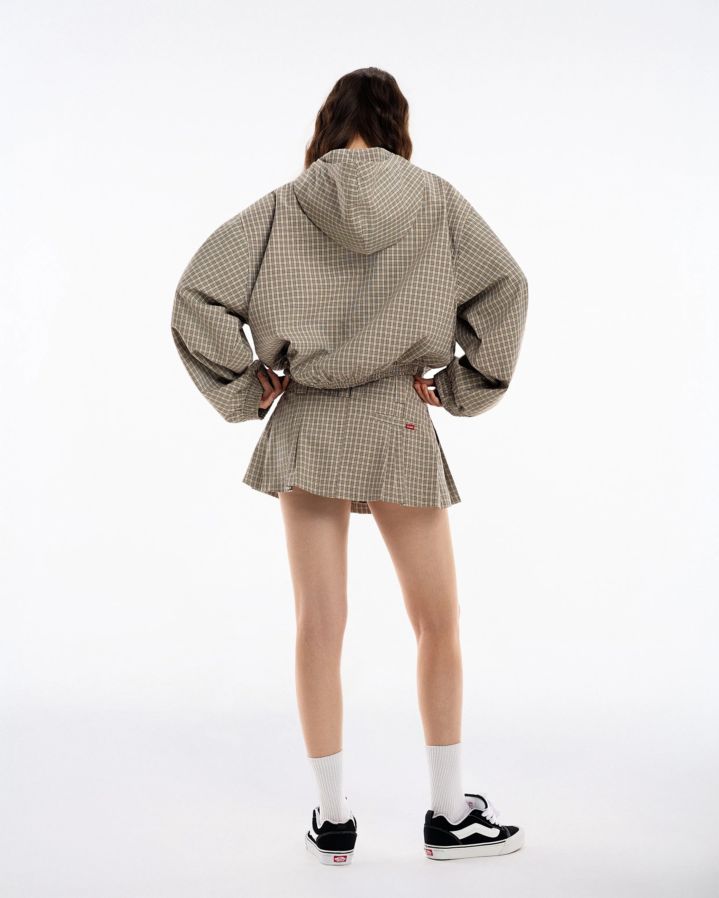 Gingham Half-Zip Hoodie - Image 11