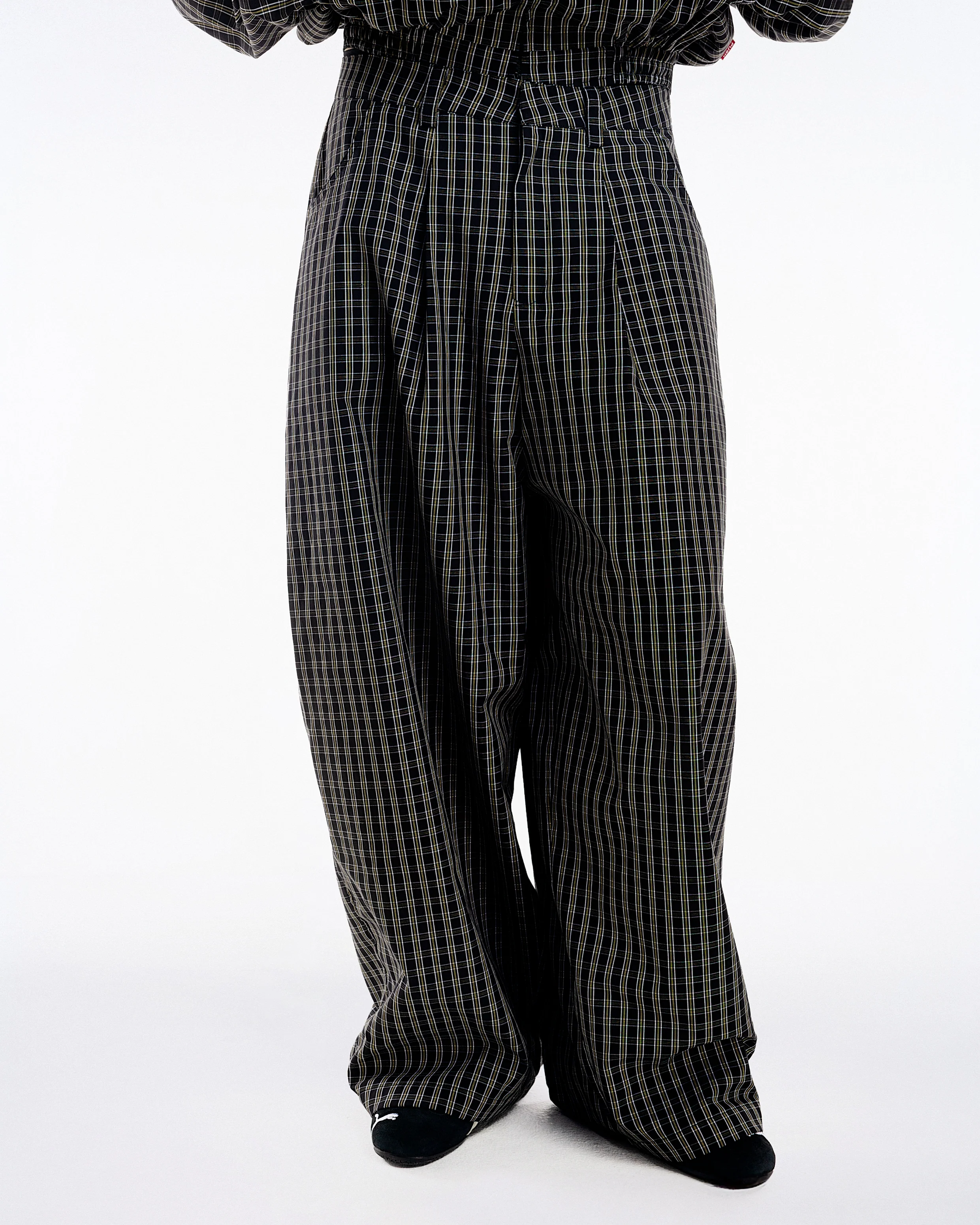 Gingham Wide Pants - Image 14