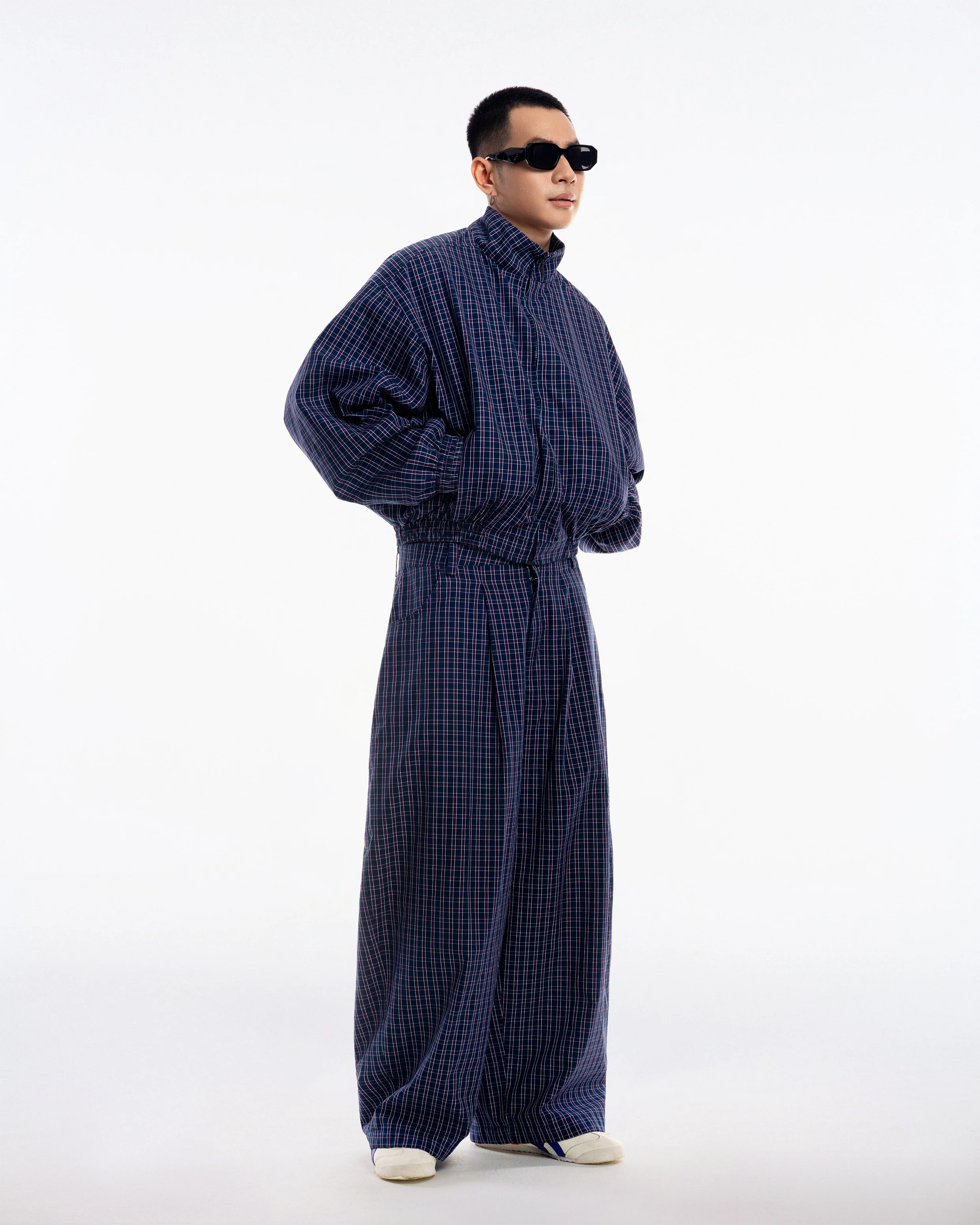 Gingham Wide Pants - Image 7