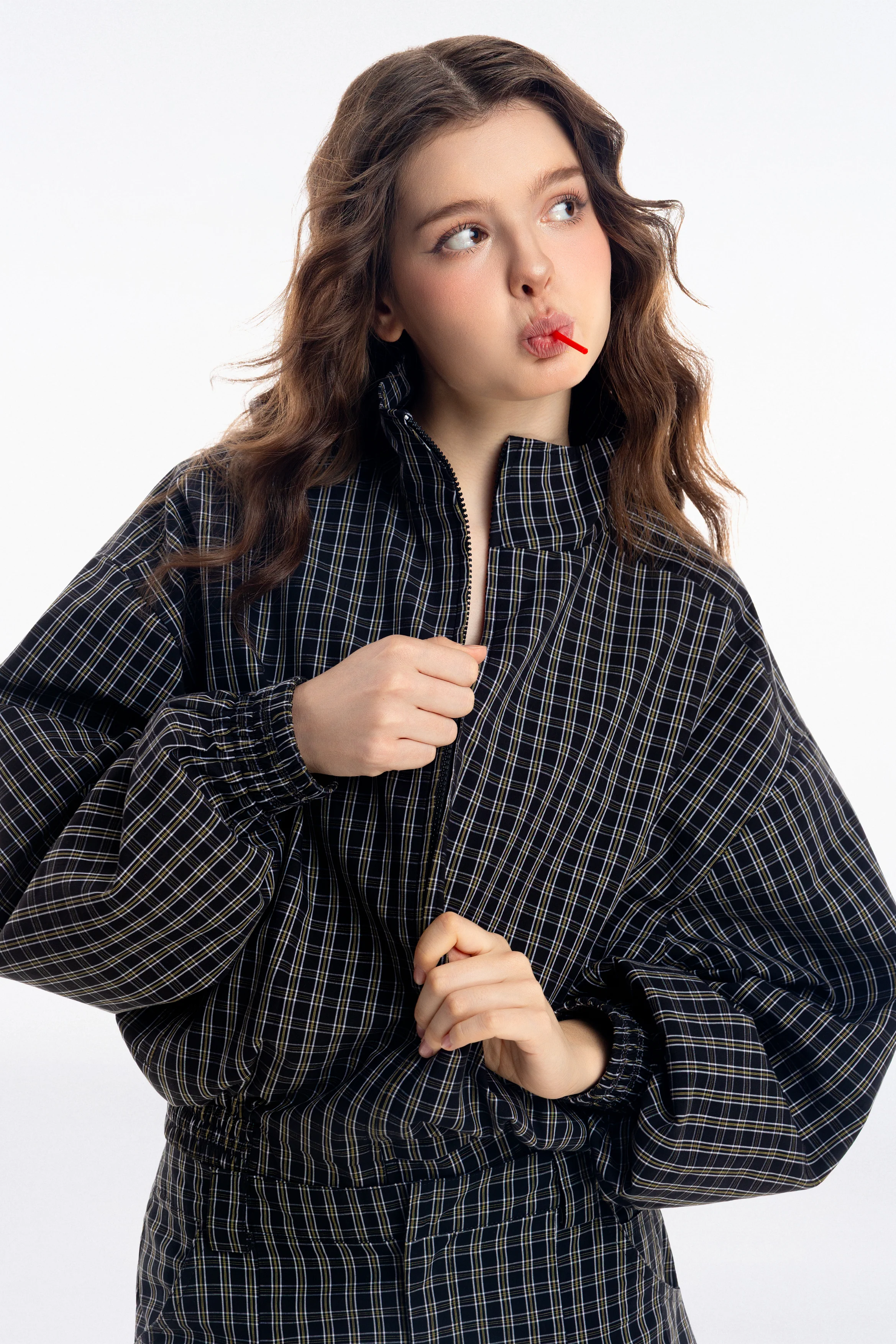 Gingham Zip Jacket - Image 12
