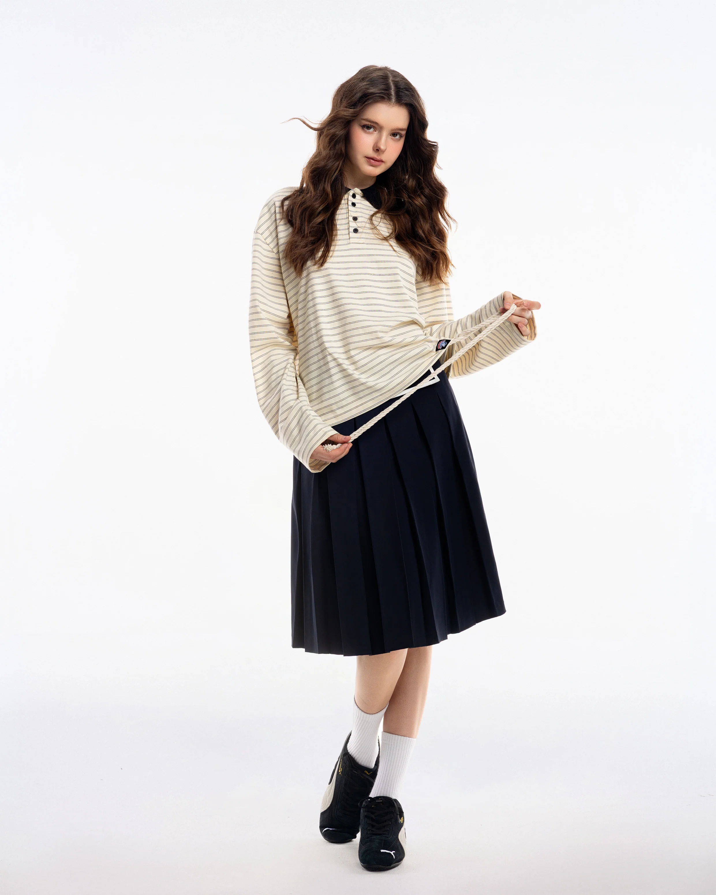 NOA Striped Polo Tee - Image 4